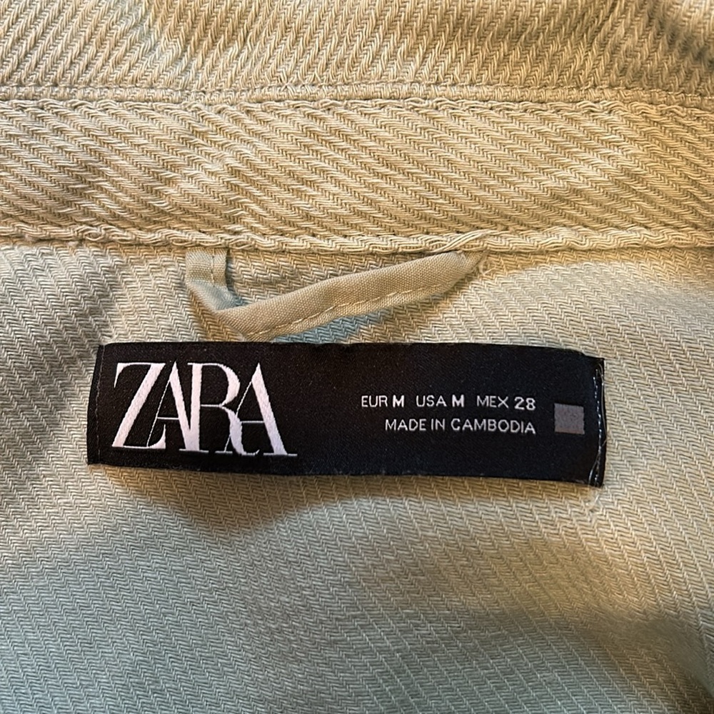 (5 for $20) Zara Women’s Sz M Mint Green Shacket - Picture 4 of 4